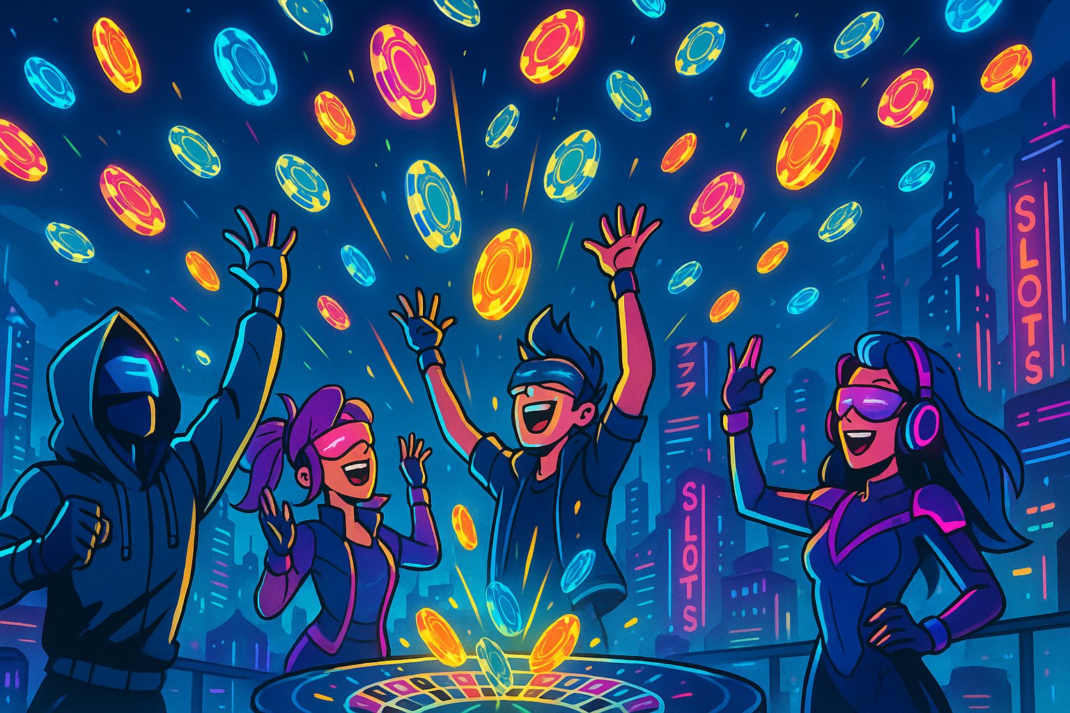 Player celebrating a bingo win on mobile device